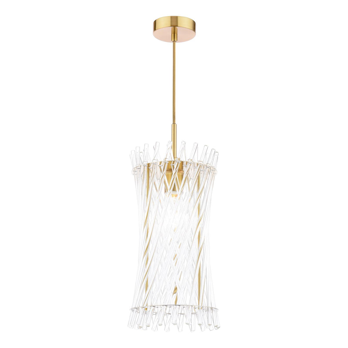 Loire Pendant Natural Brass and Glass
