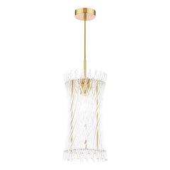 Loire Pendant Natural Brass and Glass