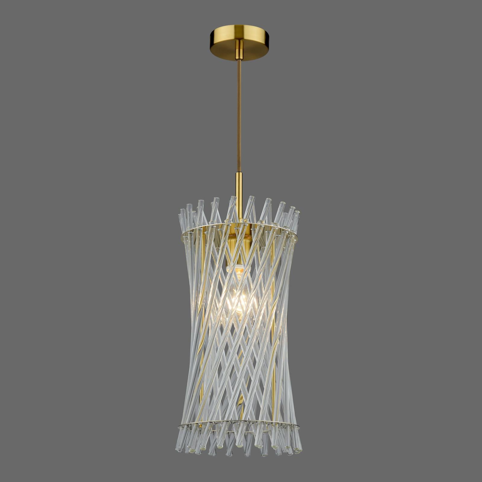 Loire Pendant Natural Brass and Glass