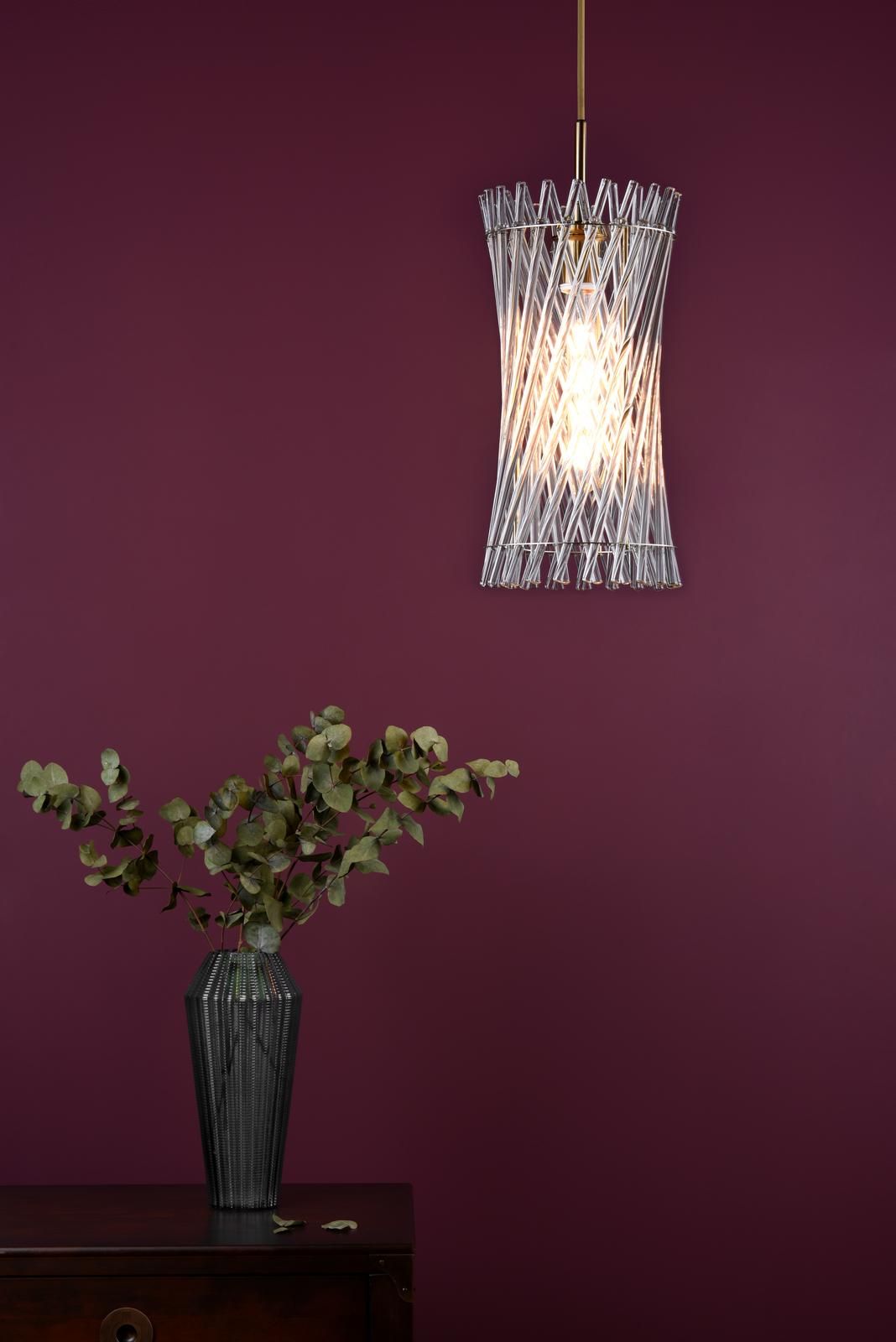 Loire Pendant Natural Brass and Glass