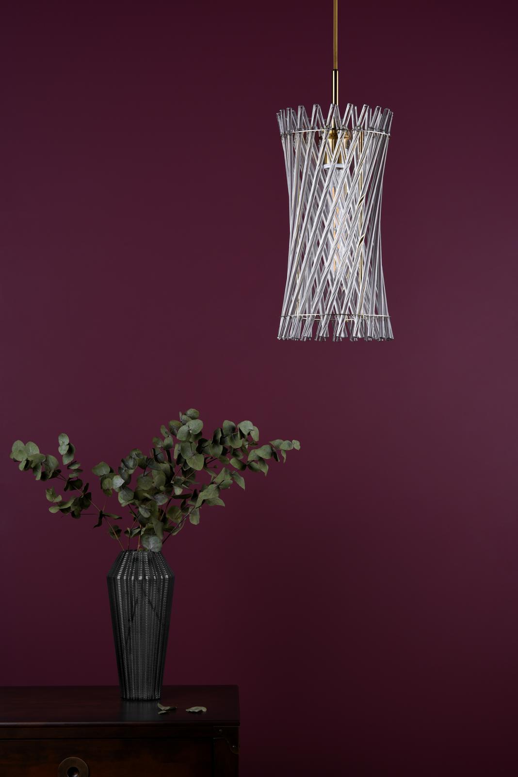 Loire Pendant Natural Brass and Glass
