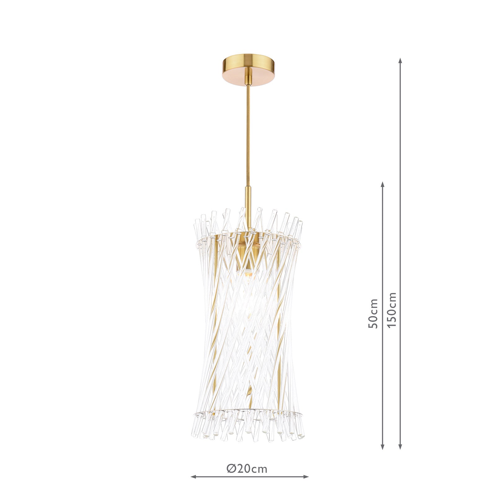 Loire Pendant Natural Brass and Glass