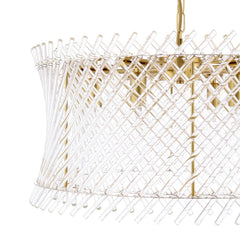 Loire 6 Light Pendant Natural Brass and Glass