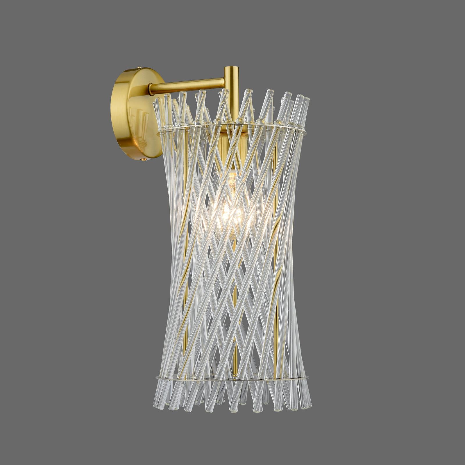 Loire Wall Light Natural Brass and Glass