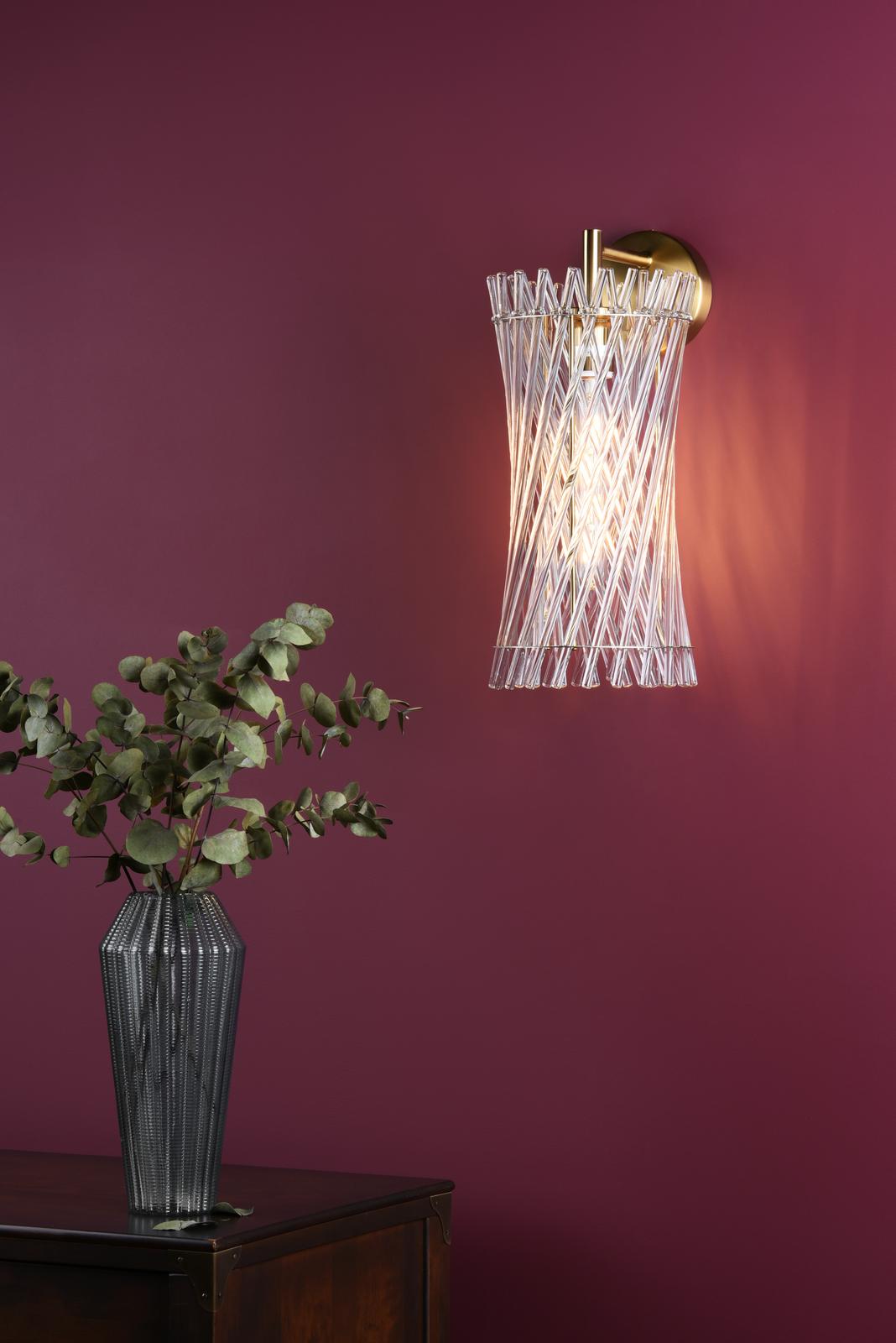 Loire Wall Light Natural Brass and Glass