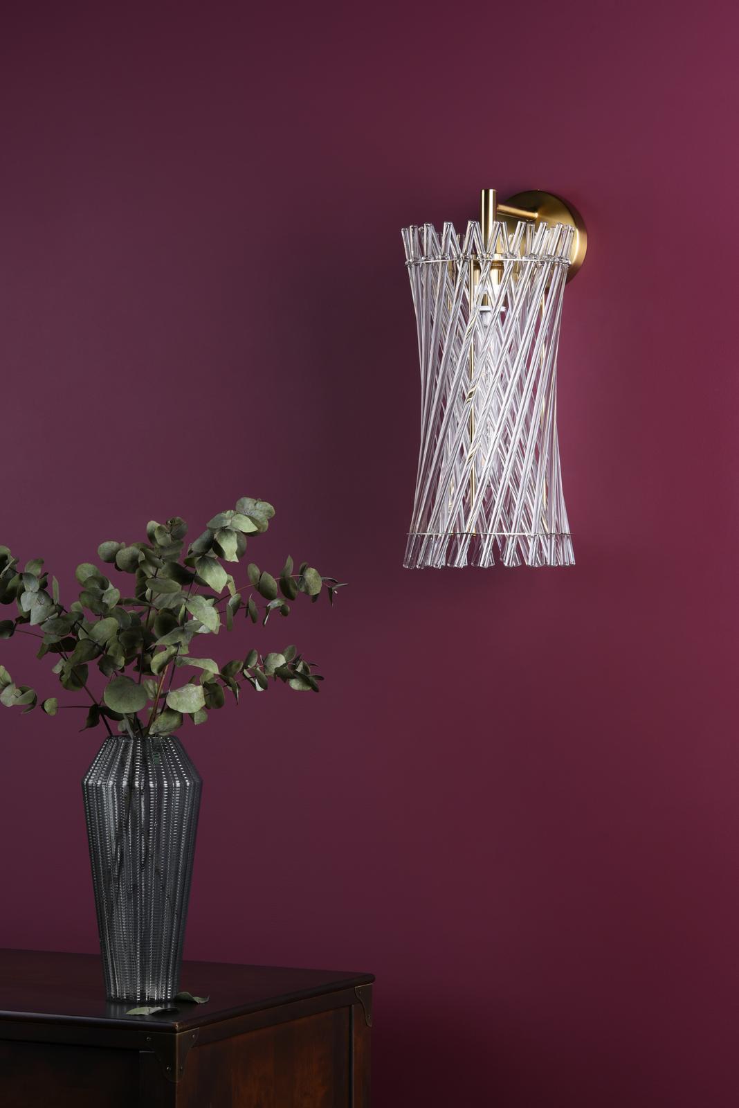 Loire Wall Light Natural Brass and Glass