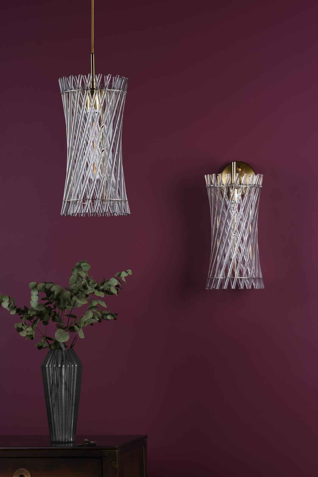 Loire Wall Light Natural Brass and Glass