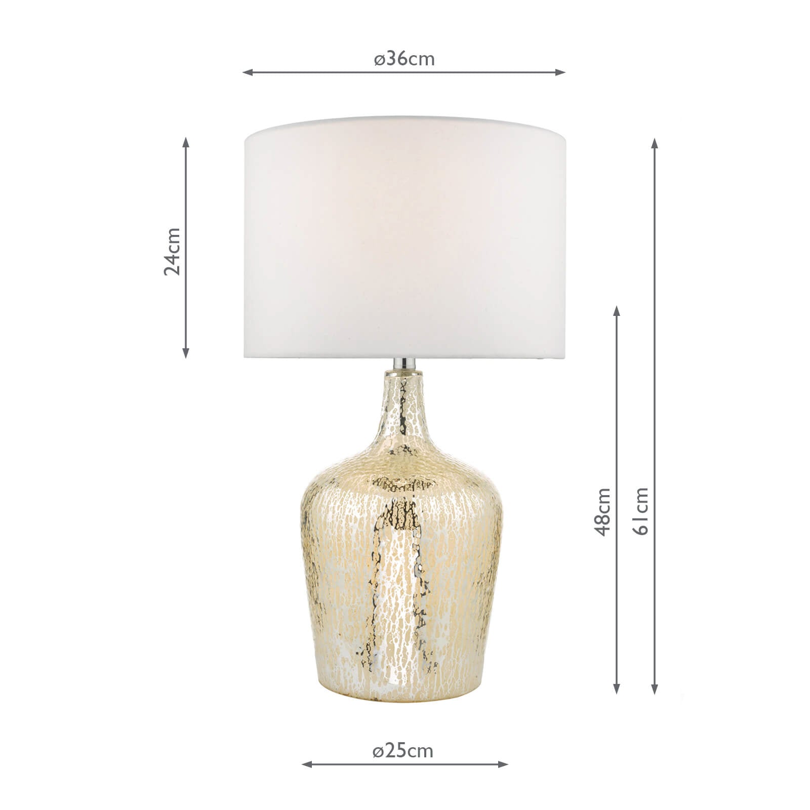 Lolek Dual Light Table Lamp Clear/Silver Glass With Shade