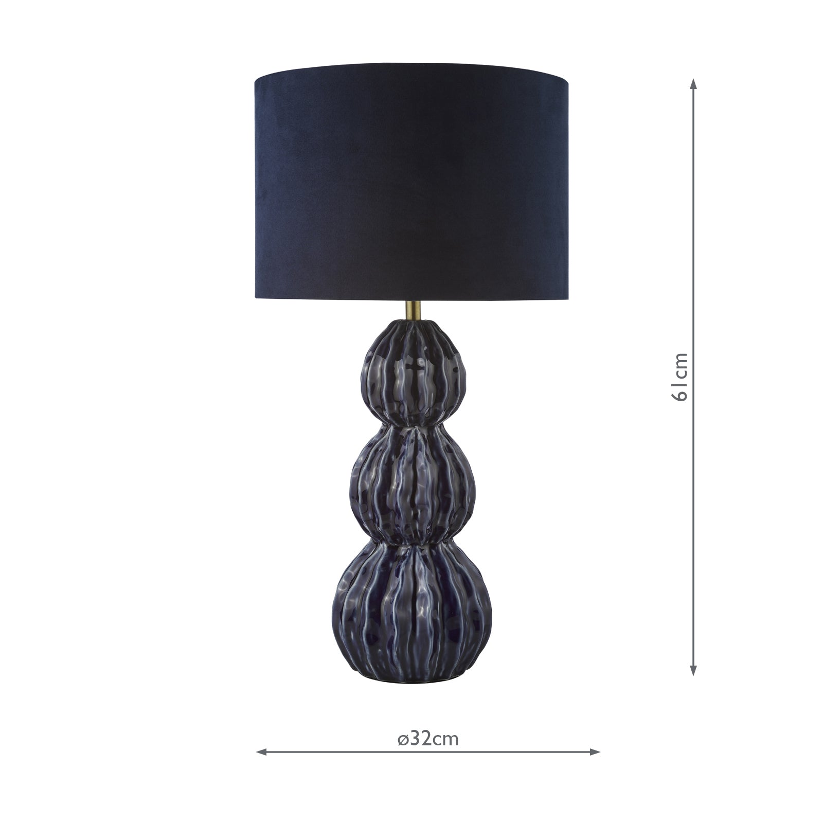 Lorelai Ceramic Table Lamp Blue With Shade