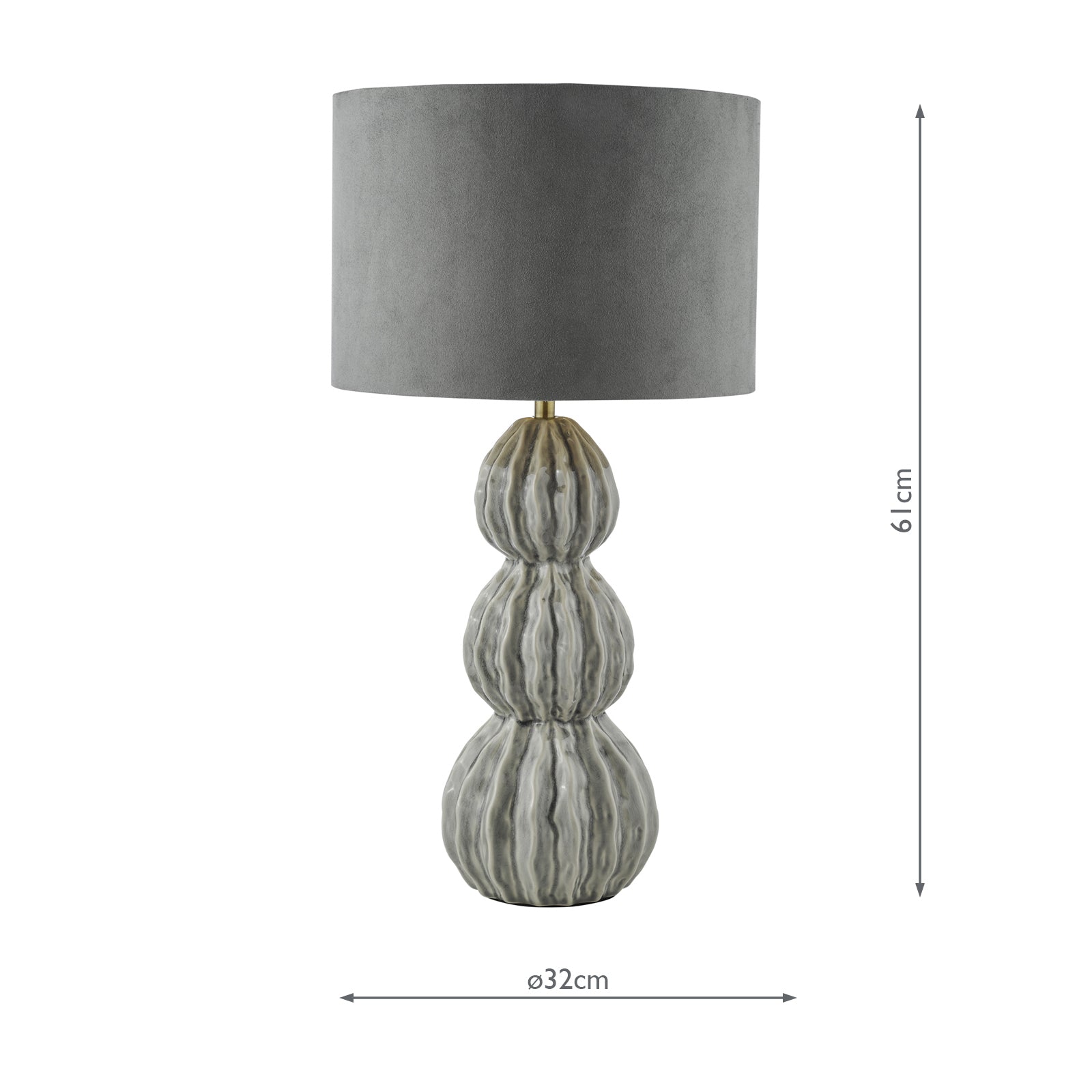 Lorelai Ceramic Table Lamp Grey With Shade