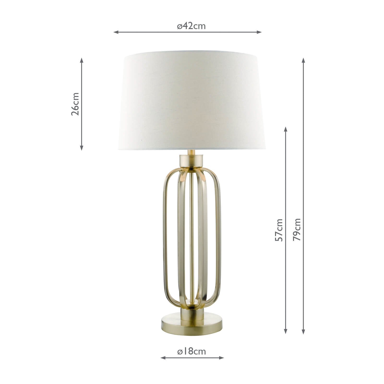 Lucie Table Lamp Satin Brass With Shade