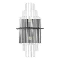 Lukas 2 Light Wall Light Satin Black and Glass
