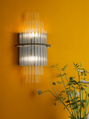 Lukas 2 Light Wall Light Satin Black and Glass