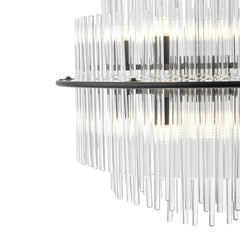 Lukas 13 Light Pendant Satin Black and Glass