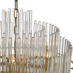 Lukas 13 Light Pendant Brushed Antique Gold And Clear Glass