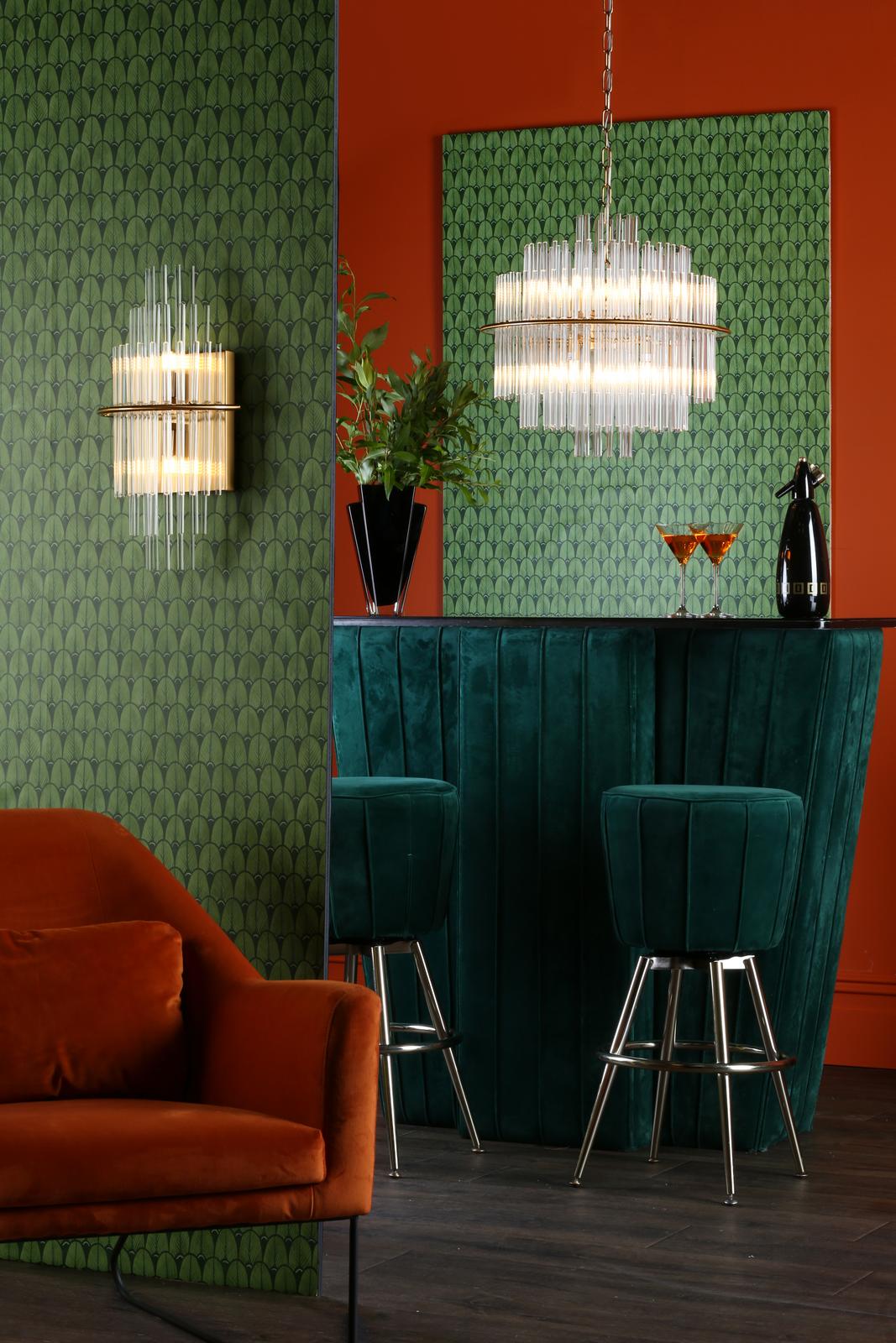 Lukas 13 Light Pendant Brushed Antique Gold And Clear Glass