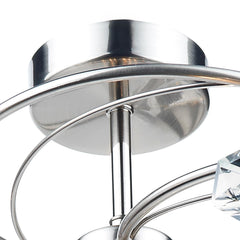 Luther 6 Light Semi Flush Satin Chrome Crystal