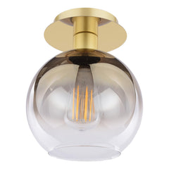 Lycia Semi-Flush Satin Gold and Gold Ombre Glass