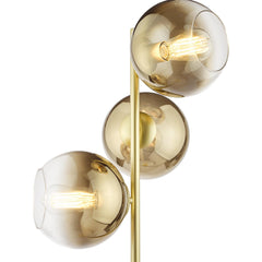 Lycia 3 Light Floor Lamp Satin Gold and Gold Ombre Glass
