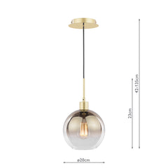 Lycia Pendant Satin Gold and Gold Ombre Glass