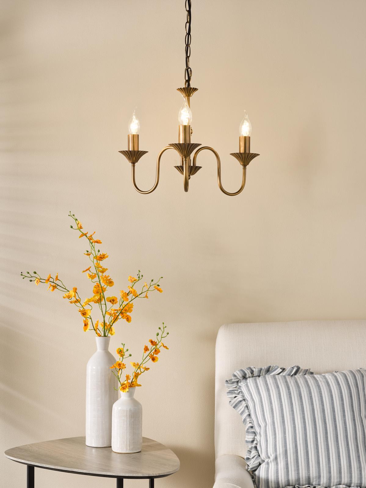 Lydian 3 Light Pendant Antique Bronze Fitting Only
