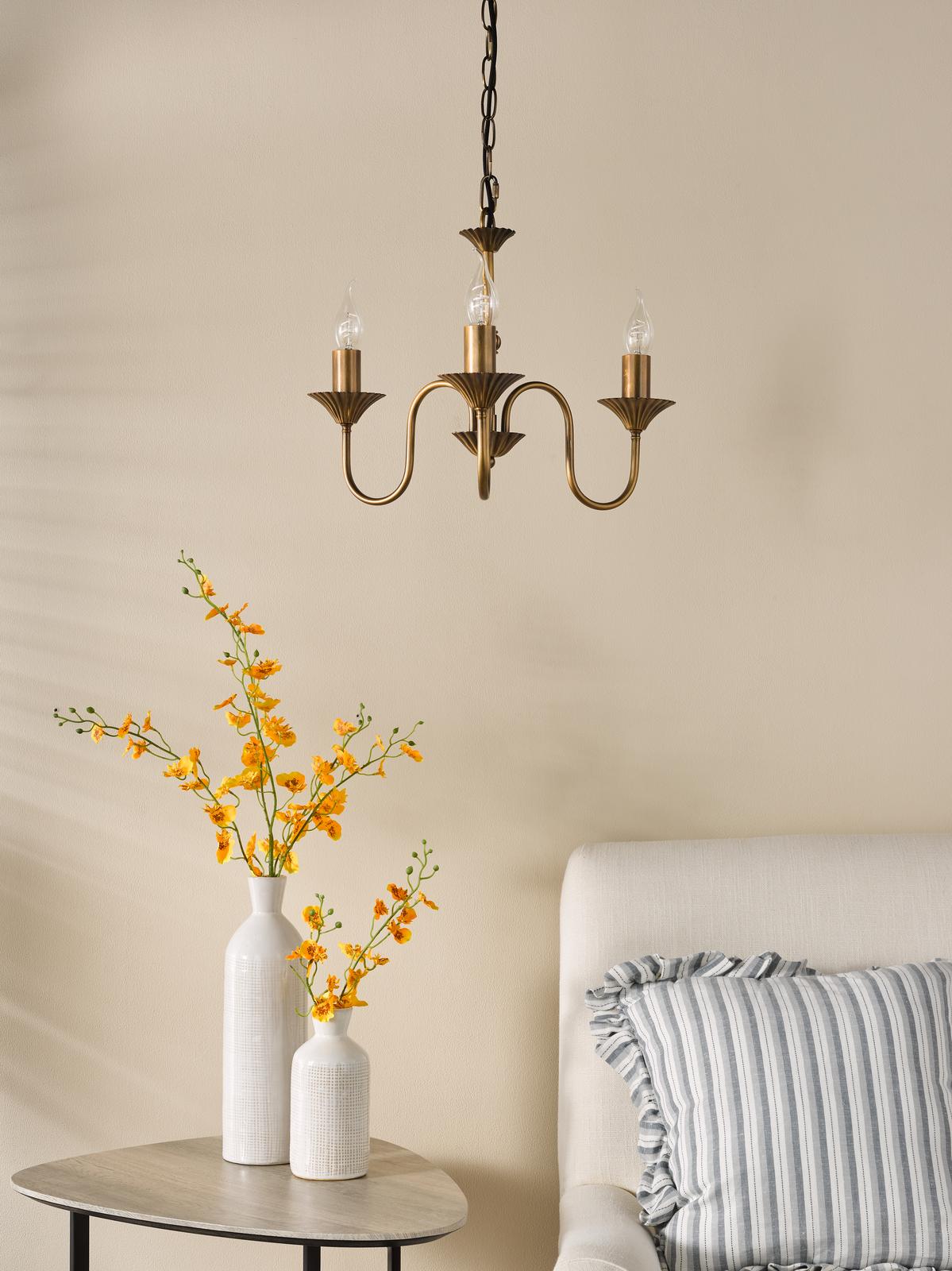 Lydian 3 Light Pendant Antique Bronze Fitting Only
