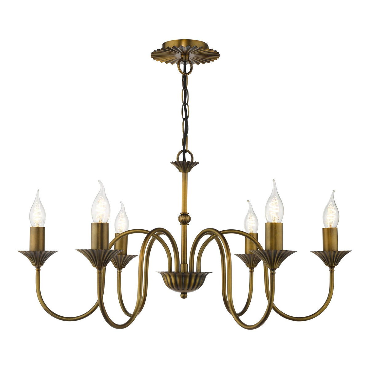 Lydian 6 Light Pendant Antique Bronze Fitting Only
