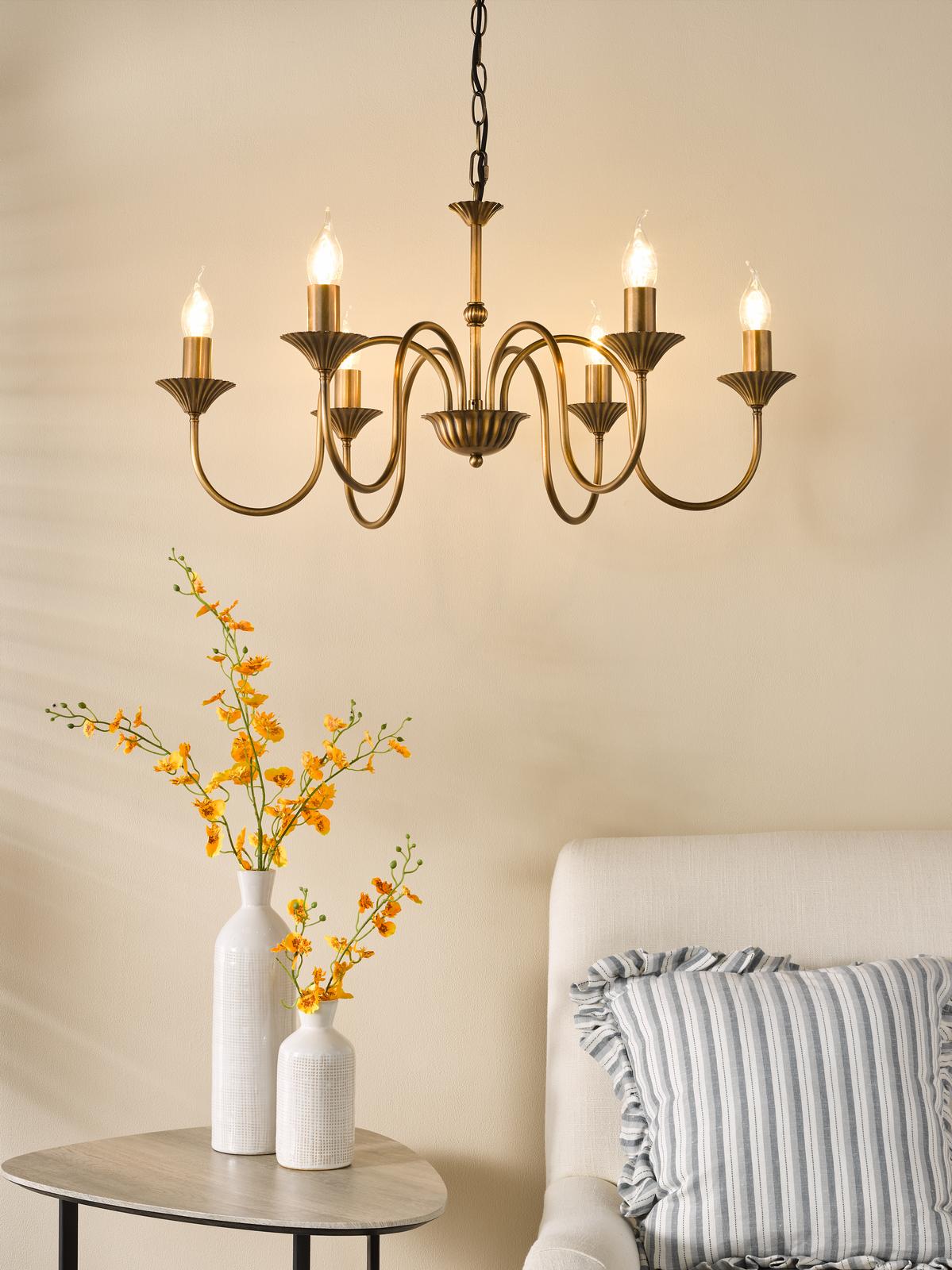 Lydian 6 Light Pendant Antique Bronze Fitting Only