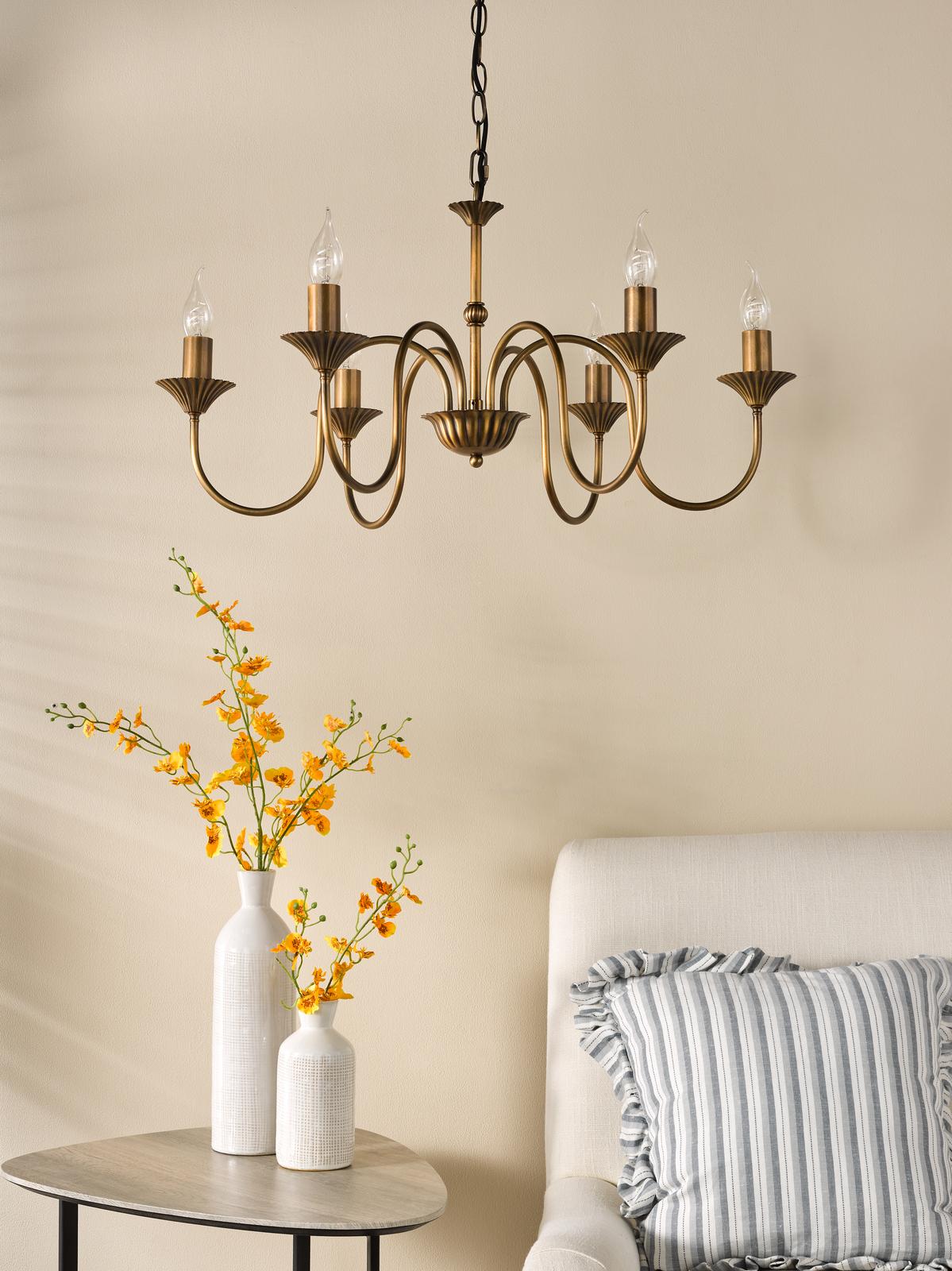 Lydian 6 Light Pendant Antique Bronze Fitting Only