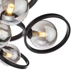 Lynette 9 Light Semi-Flush Satin Black Fitting Only