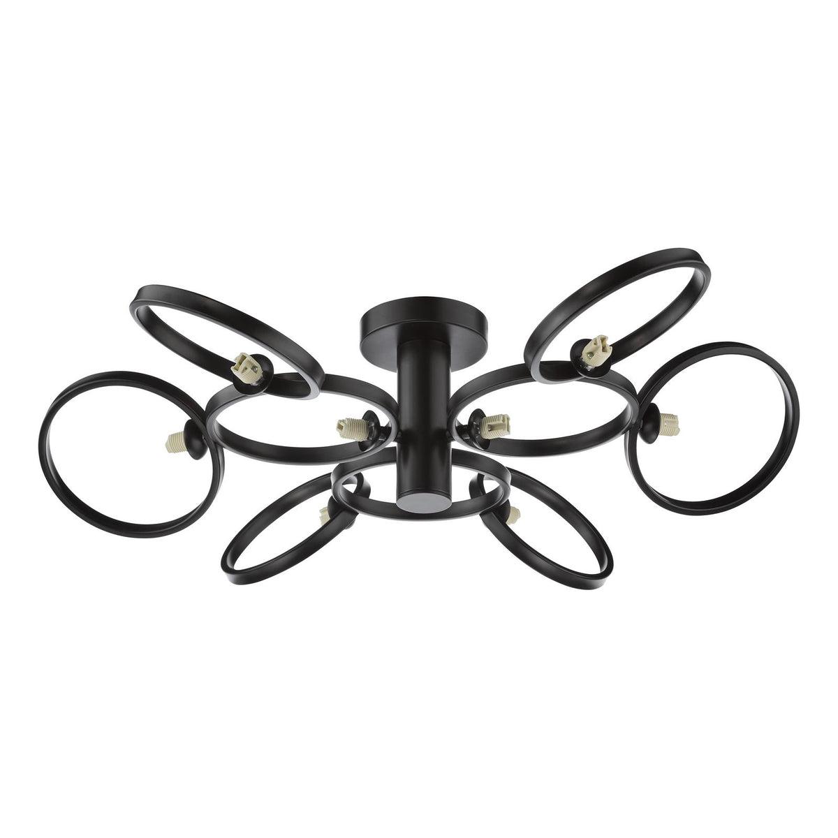 Lynette 9 Light Semi-Flush Satin Black Fitting Only