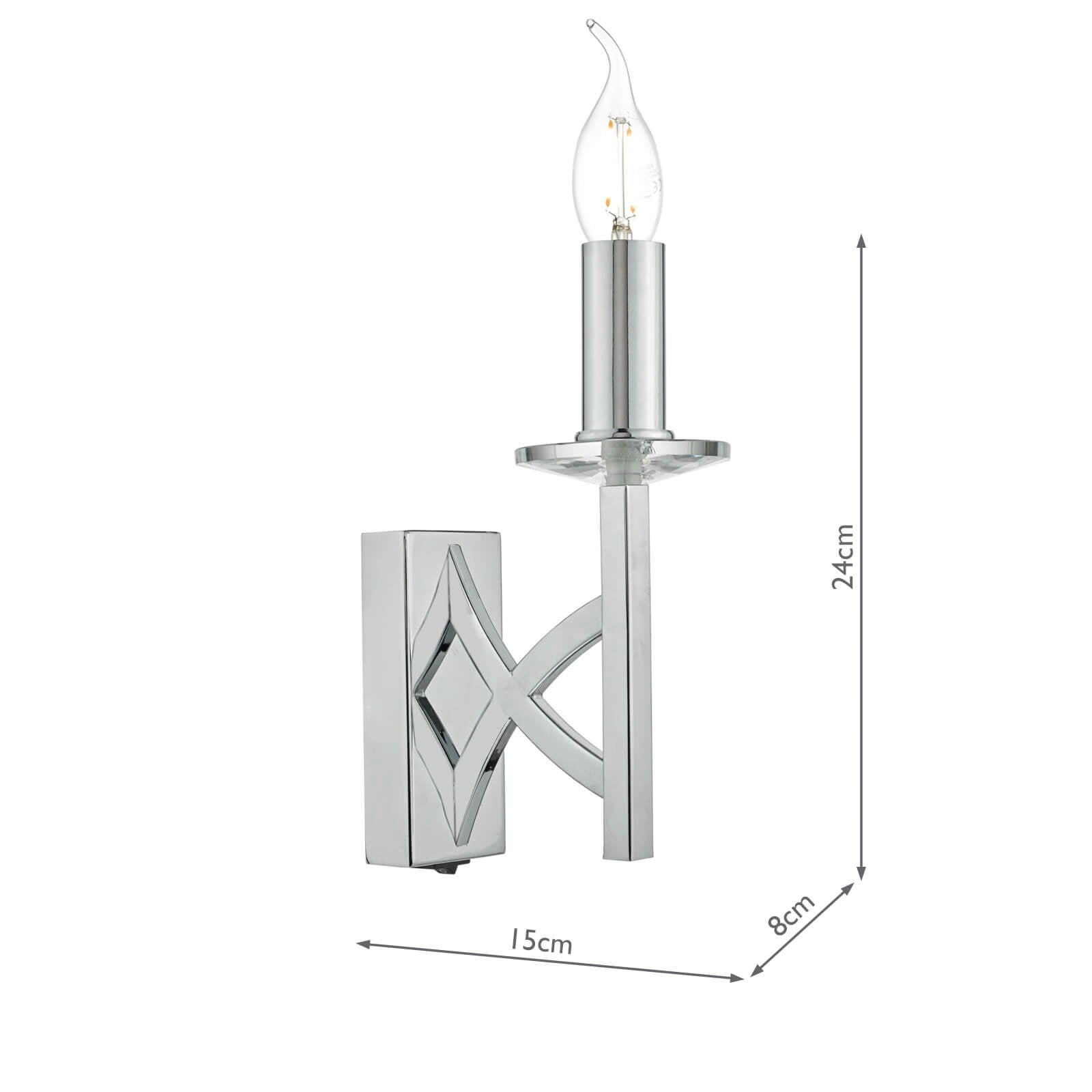 Lyon Wall Light Polished Chrome & Crystal