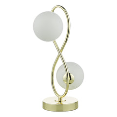 Lysandra 2 Light Table Lamp Polished Gold and Opal Glass