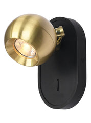 Lens 1lt Spot mattblack and aged brass