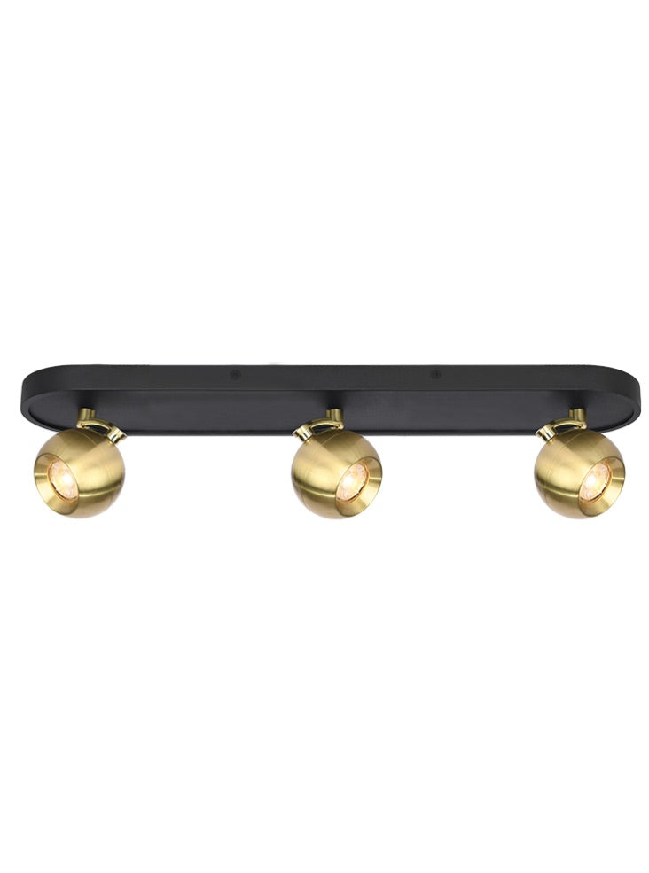 Lens 3lt Spot mattblack and aged brass