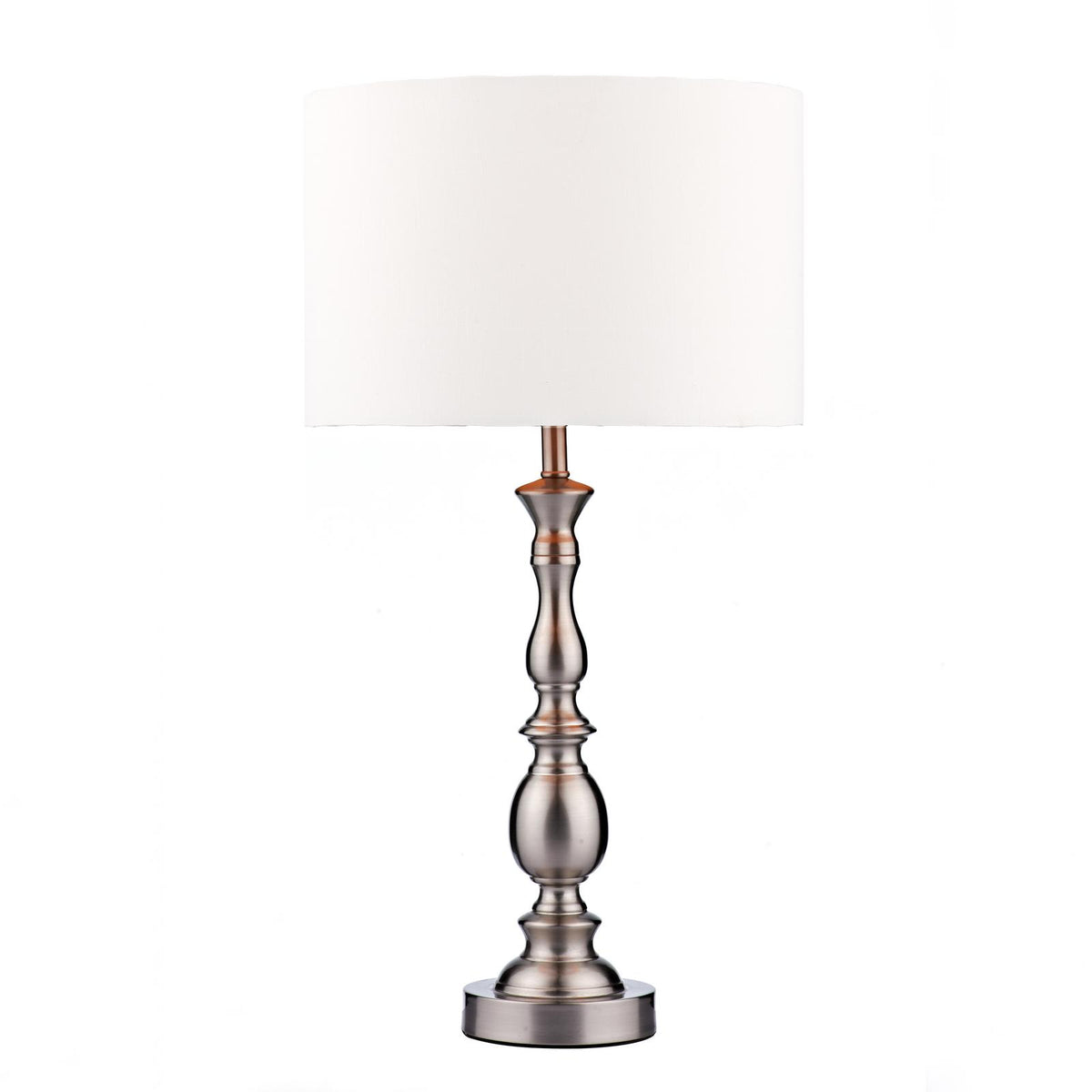 Madrid Table Lamp Satin Chrome With Shade