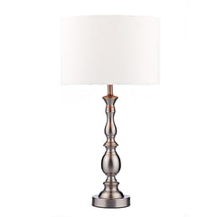 Madrid Table Lamp Satin Chrome With Shade