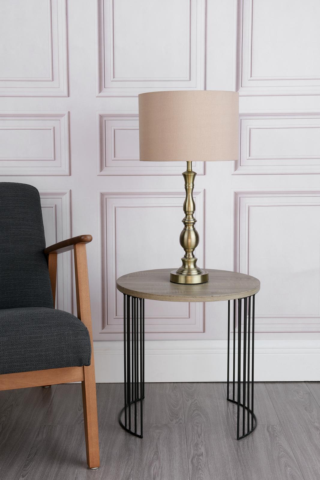 Madrid Table Lamp Antique Brass With Shade