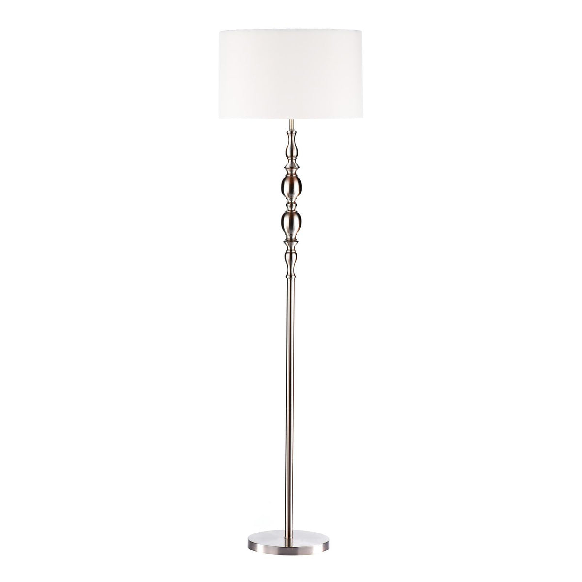 Madrid Floor Lamp Satin Chrome With Shade