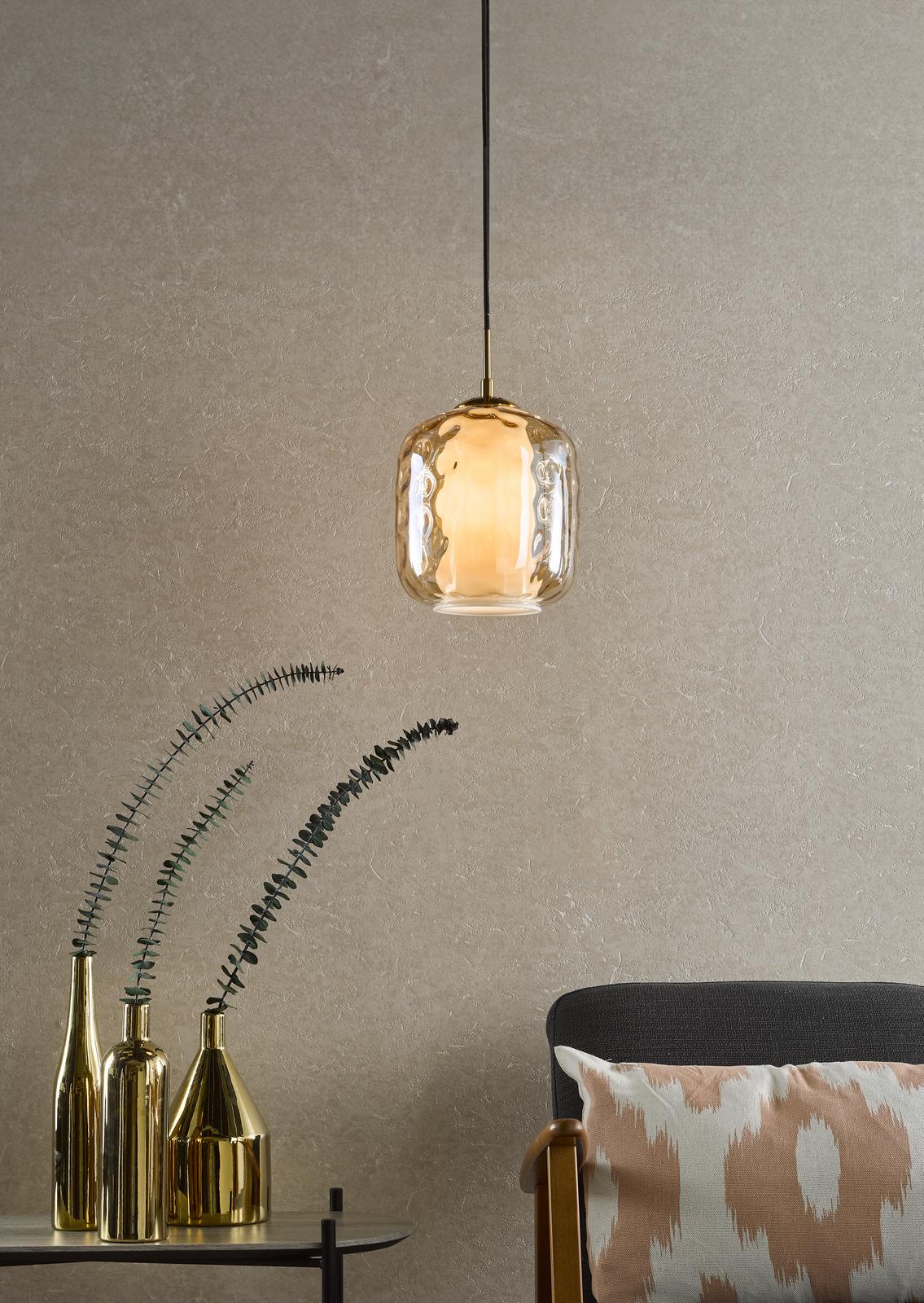 Majella Pendant Aged Brass and Champagne Glass