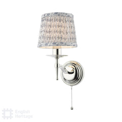 English Heritage Marble Hill Wall Light Polished Nickel with Shade