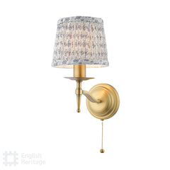 English Heritage Marble Hill Wall Light Antique Brass Bracket with Shade