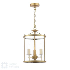 Marble Hill 3 Light Lantern Aged Brass and Glass