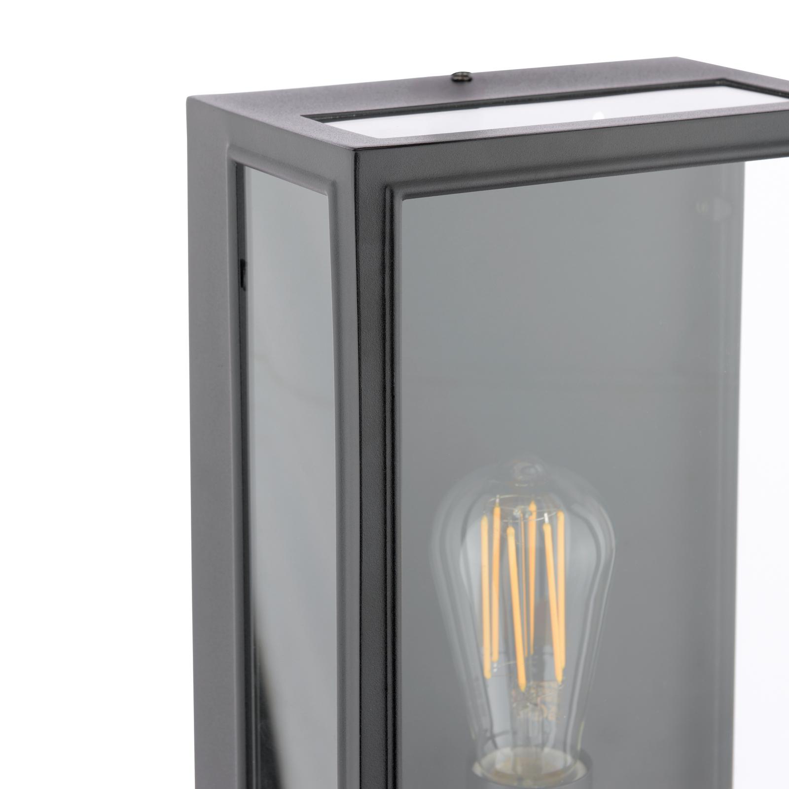 Mazin Outdoor Wall Light Matt Black and Glass IP44