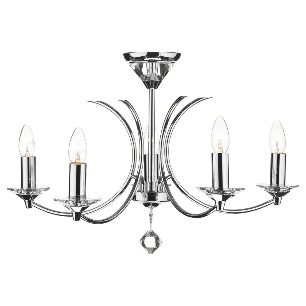 Medusa 5 Light Dual Mount Pendant K9 Crystal Polished Chrome