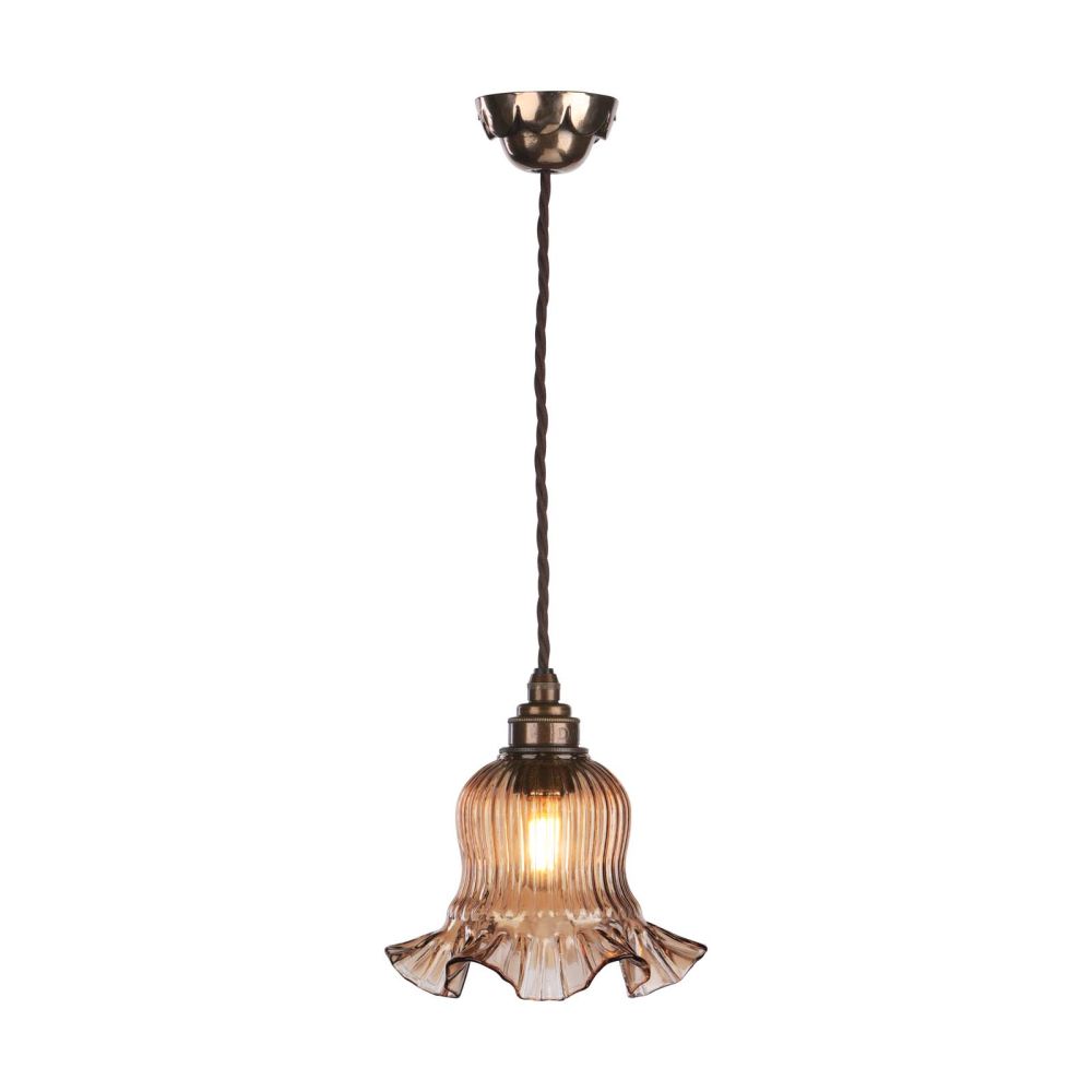 Mia Single Pendant Bronze with Tobacco Glass