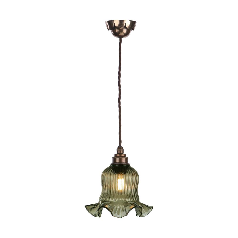 Mia Single Pendant Bronze with Moss Glass