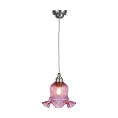 Mia Single Pendant Pewter with Azalea Glass