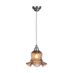 Mia Single Pendant Pewter with Tobacco Glass
