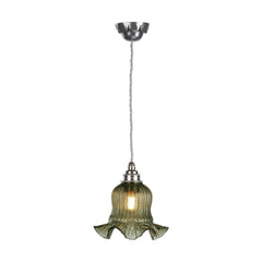 Mia Single Pendant Pewter with Moss Glass